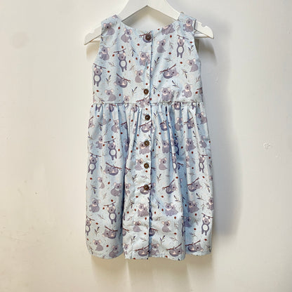 Girls Organic Cotton Dress - Koala - 2-3 years
