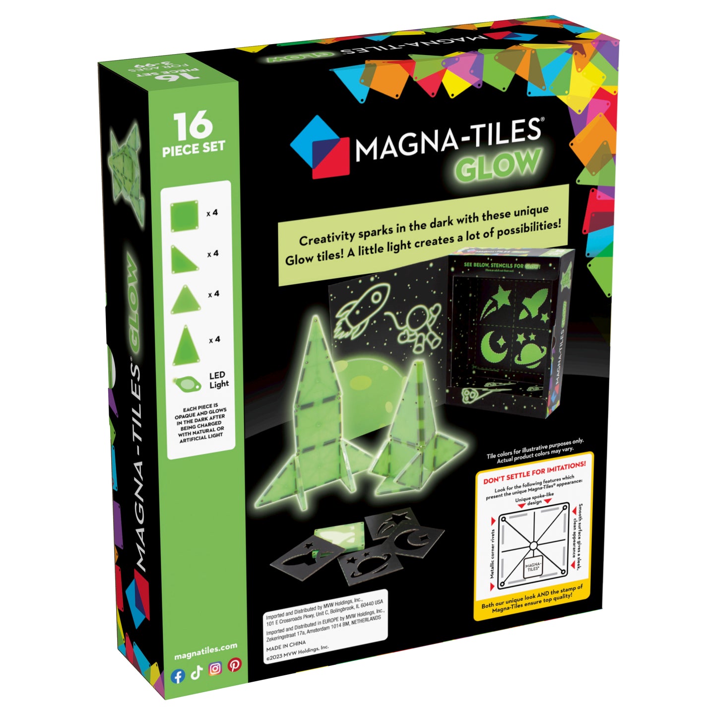 Magna-Tiles – Glow – Set 16 Keping