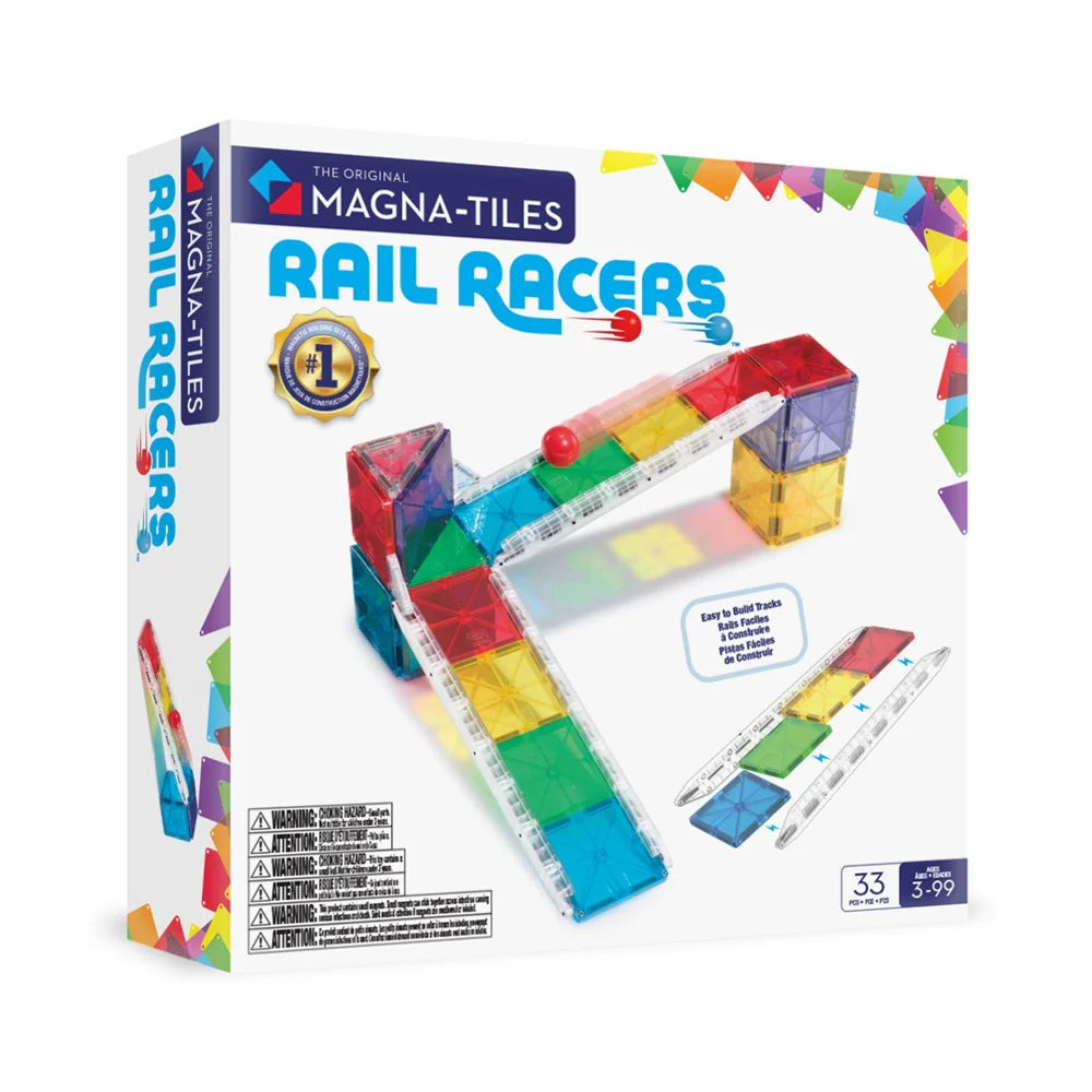 Magna-Tiles – Rail Racers  – 33 Piece Set