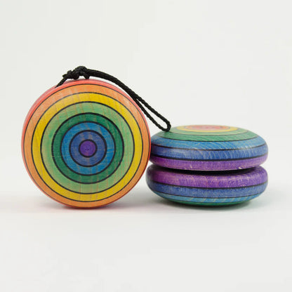 Mader Rainbow Wooden Yoyo - Freewheel
