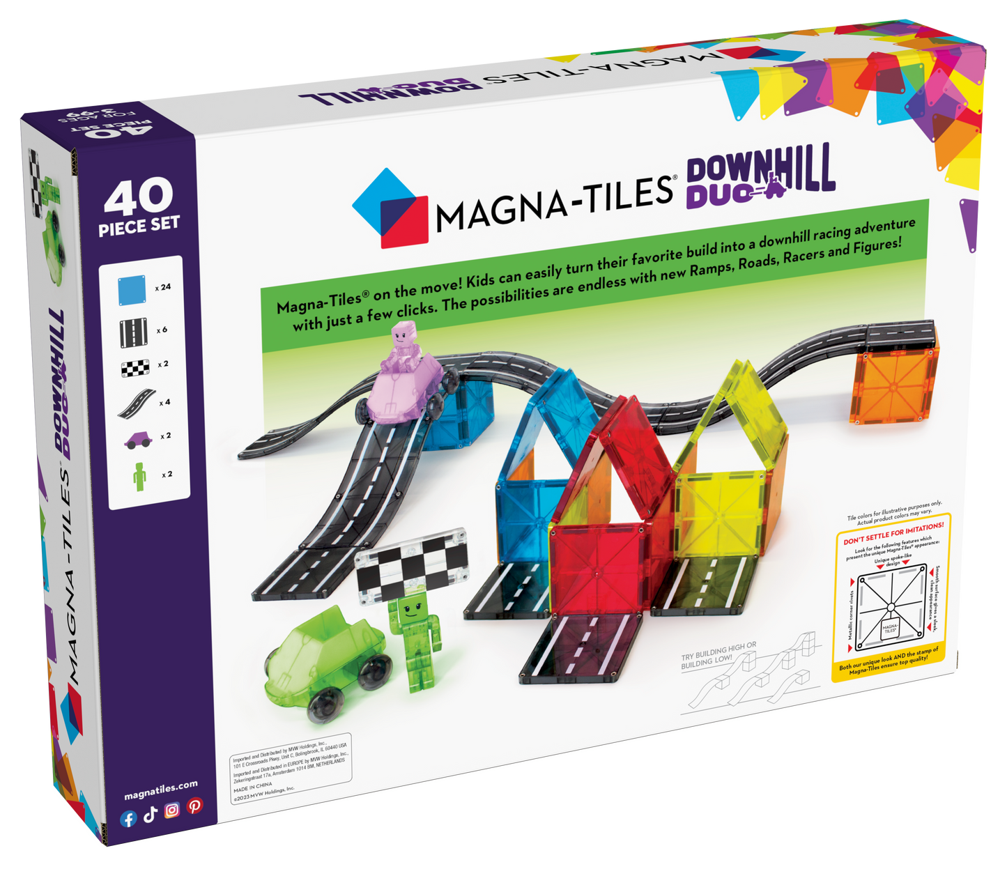 Magna-Tiles - Downhill Duo - Set 40 Piece 