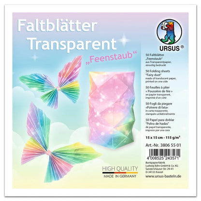 Rainbow Fairy Dust Folding Paper - 50 Sheets - 15cm