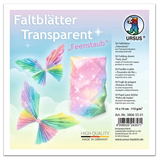 Rainbow Fairy Dust Folding Paper - 50 Sheets - 15cm