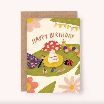 Birthday Card - Mushroom Bug Party