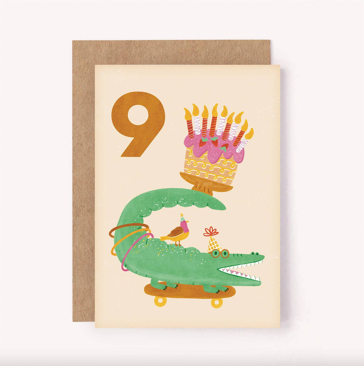Birthday Card - Age 9 - Crocodile