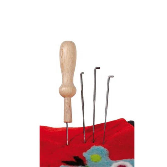 Felting Needle Set - 4 Needles + 1 Wooden Holder
