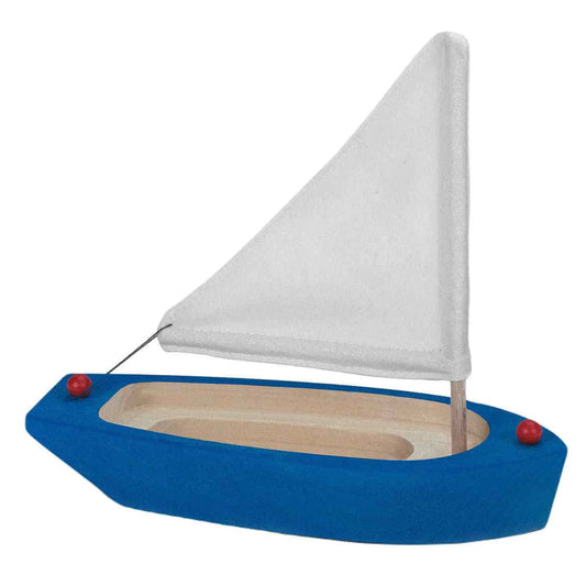 Gluckskafer Blue Wooden Sailing Boat