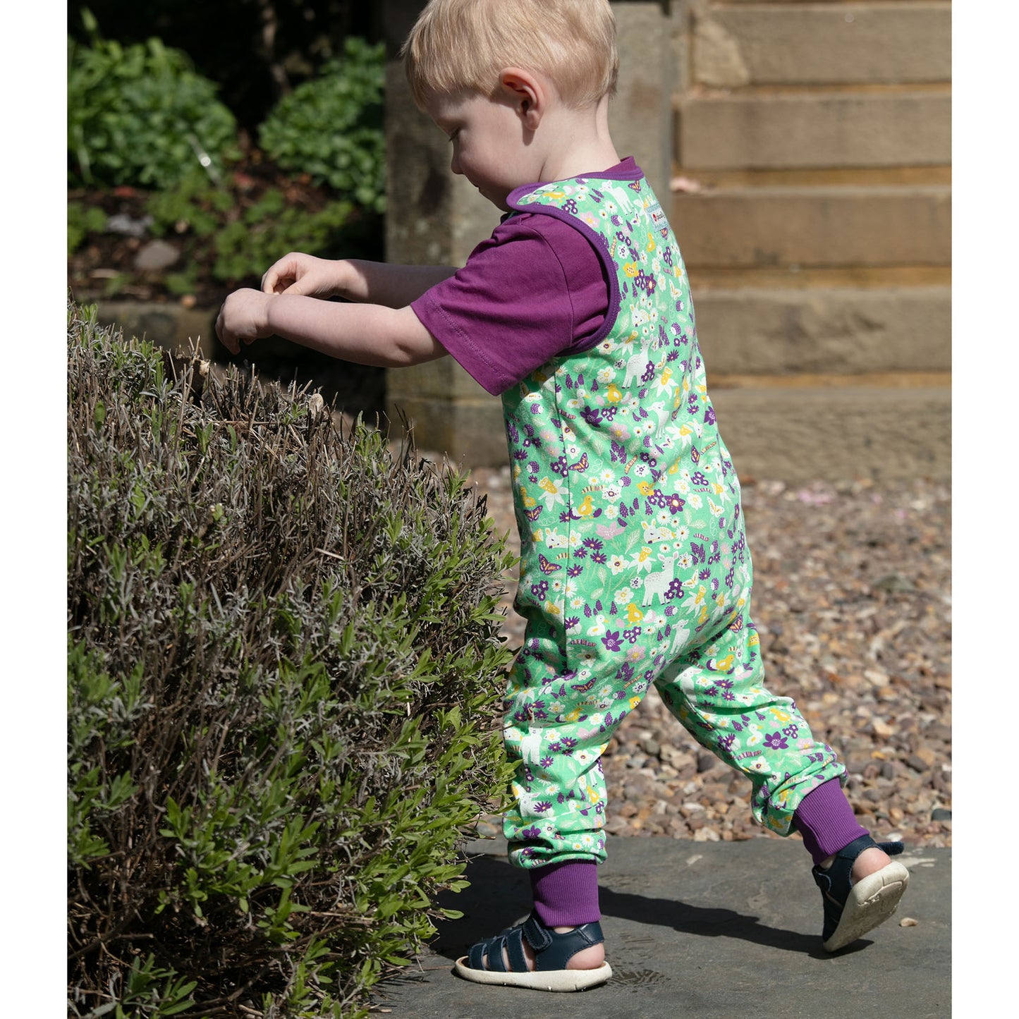 Baby Dungarees - 'Spring Meadow' - Organic Cotton