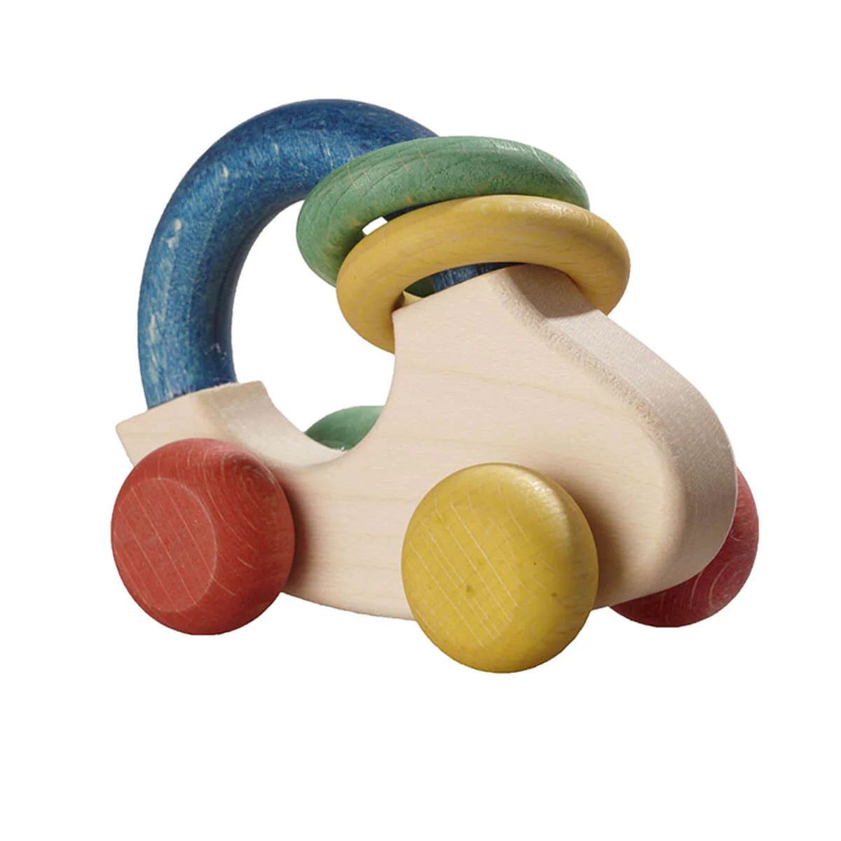 Walter Grasping Toy - Rattle Grip-n-Car (plant-based dyes)